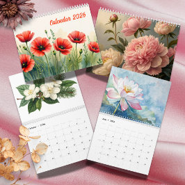 Elegant Vibrant Akvarell Botanisk 2026 Kalender