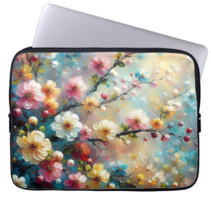 Elegant & Vibrant Blommig - Blomma djärvt med färg Laptop Fodral