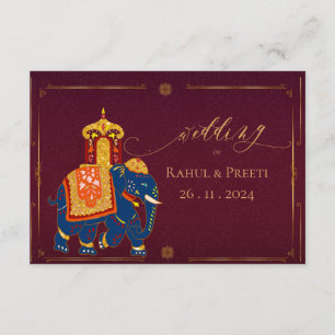 Elegant Vibrant Red Guld Mandala Indiska Bröllop Tilläggskort