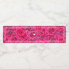 Elegant Vibrant Rosa ros Aesthetic Chic Romantic Vattenflaskor Etikett