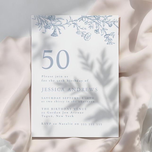 Elegant Victorian 50:e födelsedagen Inbjudningar (Skapare uppladdad)