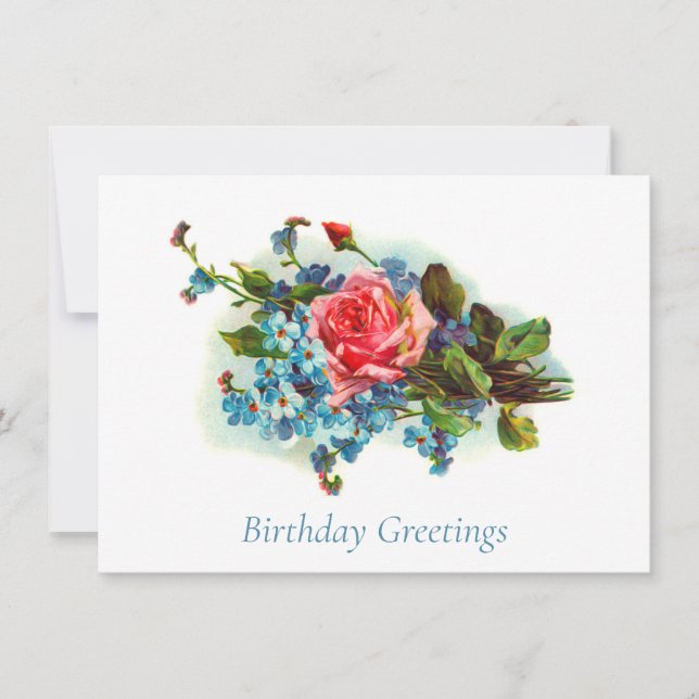 Elegant Victorian Blommigt Bouquet Birthday Postca Anteckningskort (Framsida)