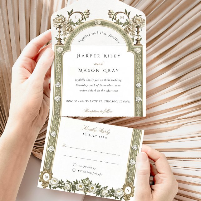 Elegant Victorian Blommigt Bröllop Tear-Away OSA (Skapare uppladdad)