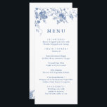 Elegant Victorian Blue Blommigt Bröllop Middag Meny<br><div class="desc">Om du vill göra ytterligare anpassningar klickar du på länken "anpassa ytterligare" och användor verktyg som är utformat för att ändra mallen.</div>