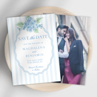Elegant Victorian Blue Hydrangea Photo Bröllop