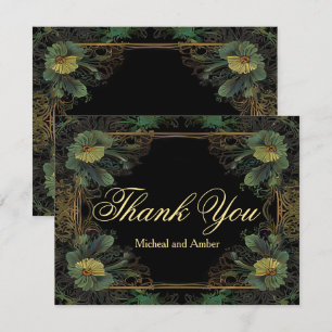 Elegant victorian botaniska tack kort
