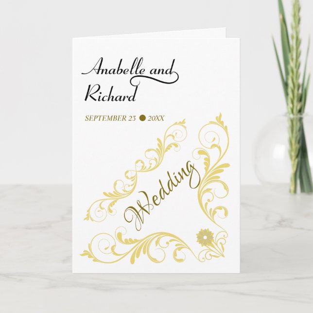 Elegant Victorian Bröllop Inbjudan (Framsida)