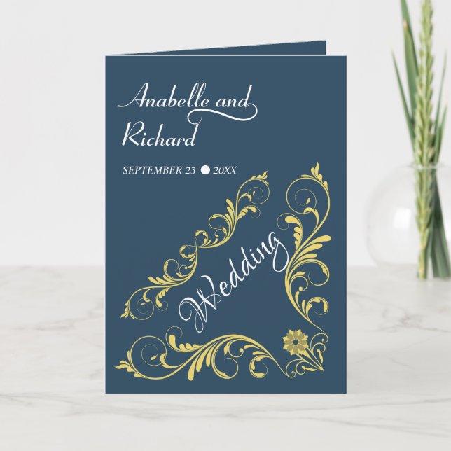 Elegant Victorian Bröllop Inbjudan (Framsida)