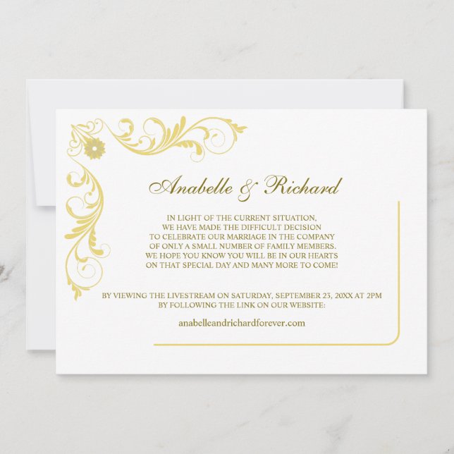 Elegant Victorian Bröllop meddelande (Framsida)