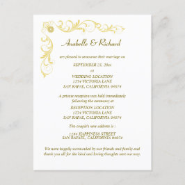 Elegant Victorian Bröllop meddelande Vykort