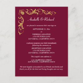 Elegant Victorian Bröllop meddelande Vykort