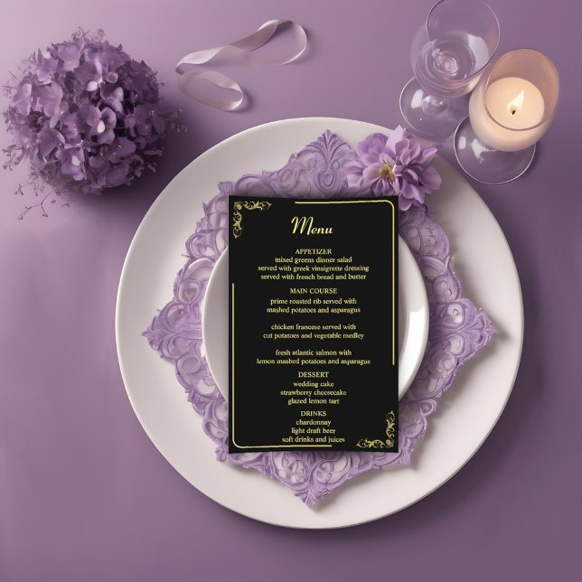 Elegant Victorian Bröllop Menu Budget (Skapare uppladdad)