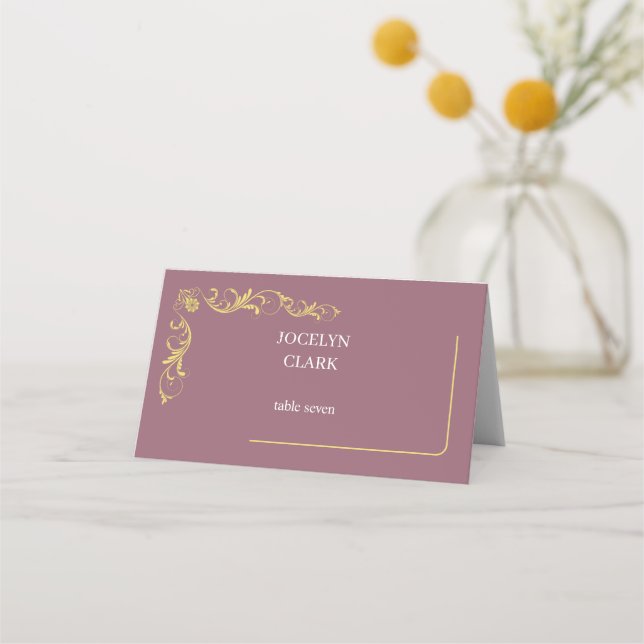 Elegant Victorian Bröllop Place Cards Placeringskort (Framsida)