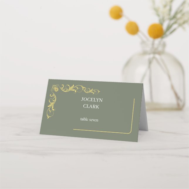 Elegant Victorian Bröllop Place Cards Placeringskort (Framsida)