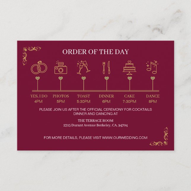 Elegant Victorian Bröllop Tilläggskort (Framsida)