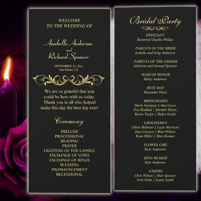 Elegant Victorian Bröllopsprogram (Skapare uppladdad)