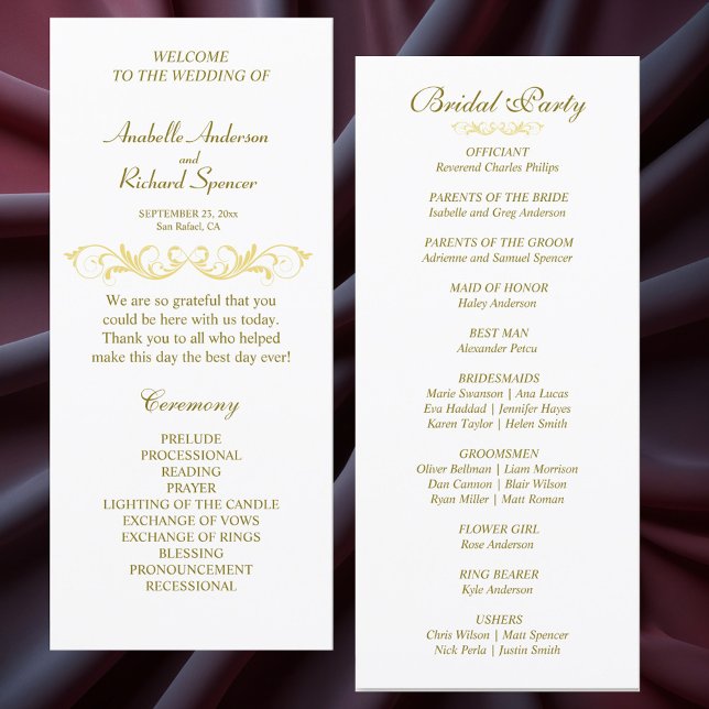 Elegant Victorian Bröllopsprogram (Skapare uppladdad)