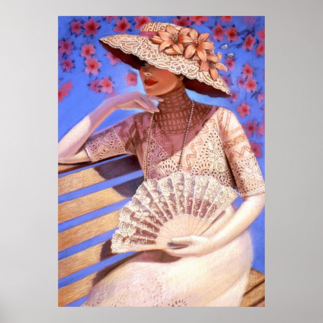 Elegant Victorian Dam Decor Art Poster summertime (Framsidan)