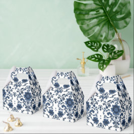 Elegant Victorian Damask Flower Pattern Navy Blue Presentaskar