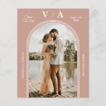 Elegant Victorian Dusty Rosa Bröllop Spara Dat