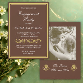 Elegant Victorian Förlovningsfest Inbjudningar