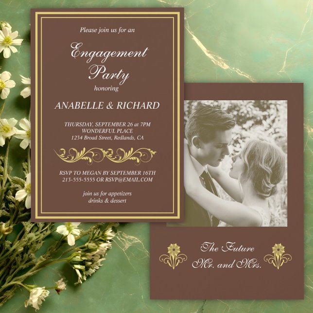 Elegant Victorian Förlovningsfest Inbjudningar (Skapare uppladdad)