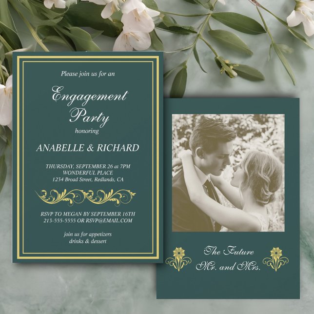 Elegant Victorian Förlovningsfest Inbjudningar (Skapare uppladdad)