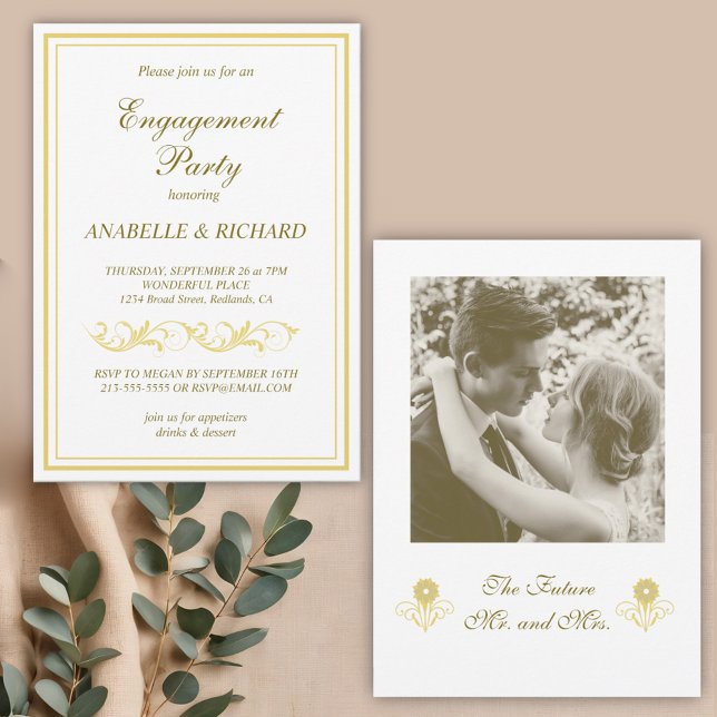 Elegant Victorian Förlovningsfest Inbjudningar (Skapare uppladdad)