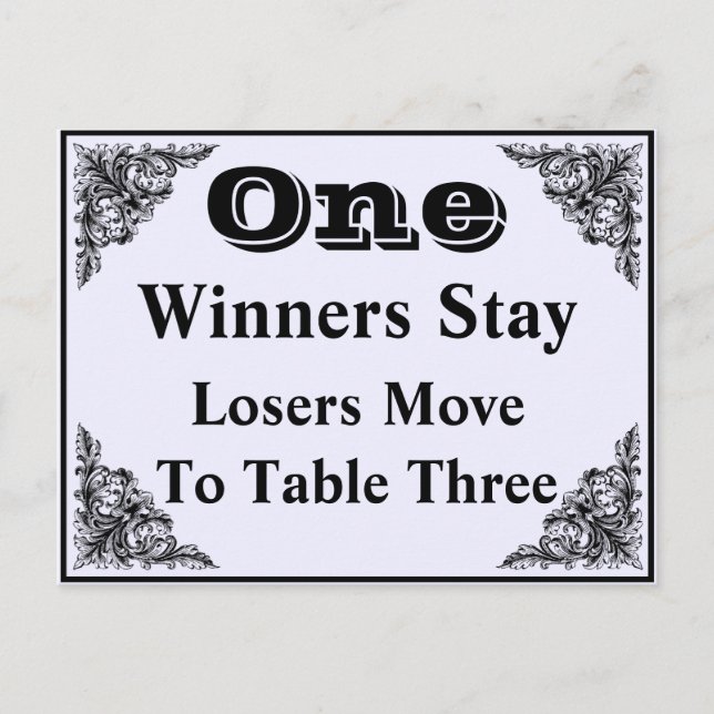 Elegant Victorian Ornament Bunco Bord-kort nr 1 Vykort (Framsida)