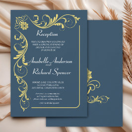 Elegant Victorian Reception Bröllop Inbjudningar