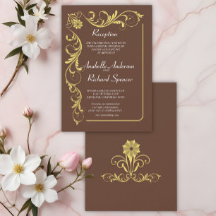 Elegant Victorian Reception Bröllop Inbjudningar