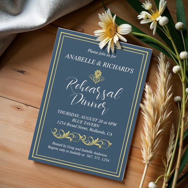 Elegant Victorian Rehearsal Middag Inbjudningar (Skapare uppladdad)
