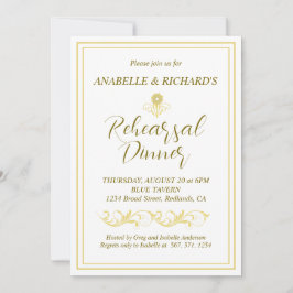 Elegant Victorian Rehearsal Middag Inbjudningar