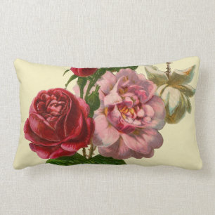 Elegant Victorian Rosor Lumbarkudde