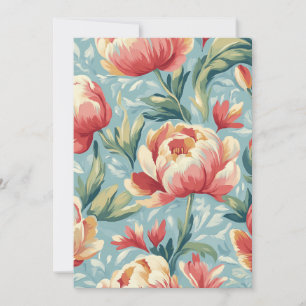 Elegant Victorian Stil Blommigt Peonies Tulips Inbjudningar