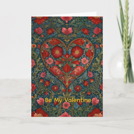 Elegant Victorian Valentines Day heart design Kort