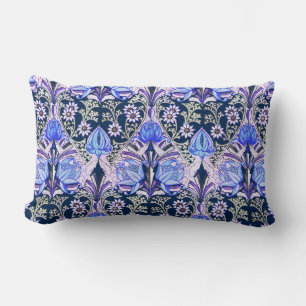 Elegant Victorian Vintage Blåa blommor Mönster Lumbarkudde
