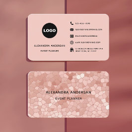 Elegant vid Abstrakten Rosa ros vid Guld vid Mönst Visitkort