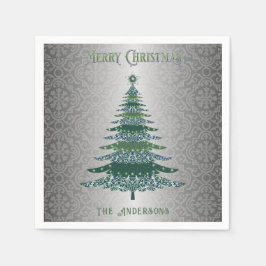 Elegant vid Grönten Silver Namn vid Anpassningsbar Pappersservett