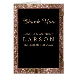 Elegant vid Guld vid Bröllop vid Ro vid Glitter OBS Kort