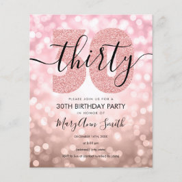 Elegant vid Guld vid Party vid 30års födelsedag vi Flygblad