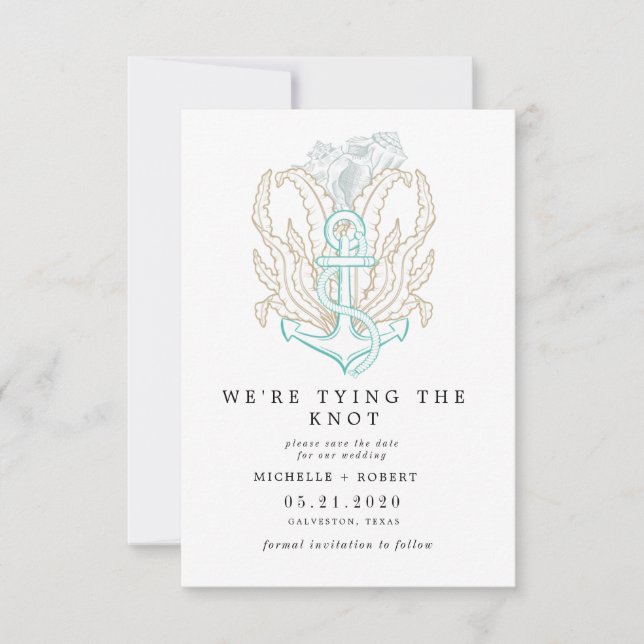 elegant vid kustnära kustnära foto Spara datum Inbjudningar (Framsida)