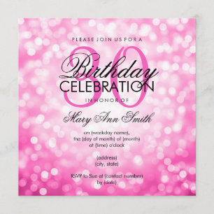 Elegant vid Party Rosa Glitter vid 30års födelseda Inbjudningar