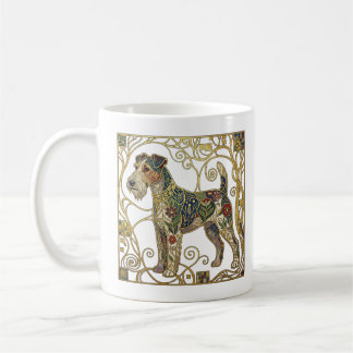 Elegant Viennese Secession Fox Terrier Kaffemugg
