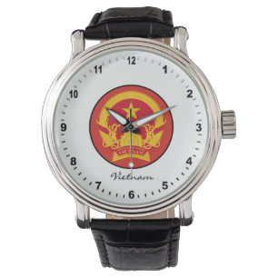 Elegant Vietnam Watch & Vietnam Flagga/Hanoi Armbandsur