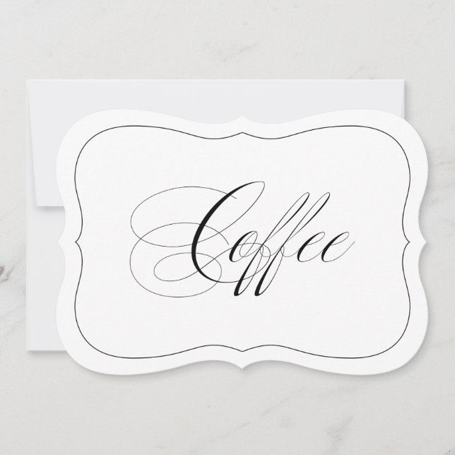 Elegant vigeldbordsskylt kaffe utskuren kant (Framsida)