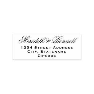 Elegant vigeldförkort Monogram Returadress Stämpel