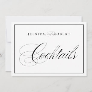 Elegant vigelskylt cocktails svart kant inbjudningar