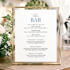Elegant vigestavla för baren Chic minimalistisk bl Poster