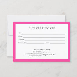 Elegant Vight Rosa Business Gift Certificate Logot